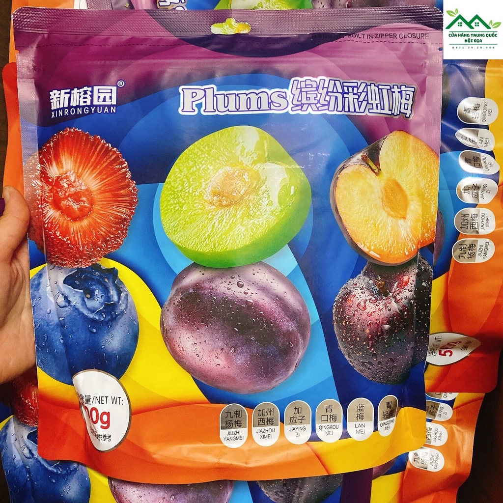 Ô mai trái cây Plum mix 6 loại 500g - Cherry, việt quất, mơ, mận vàng, mận đen, mận đỏ