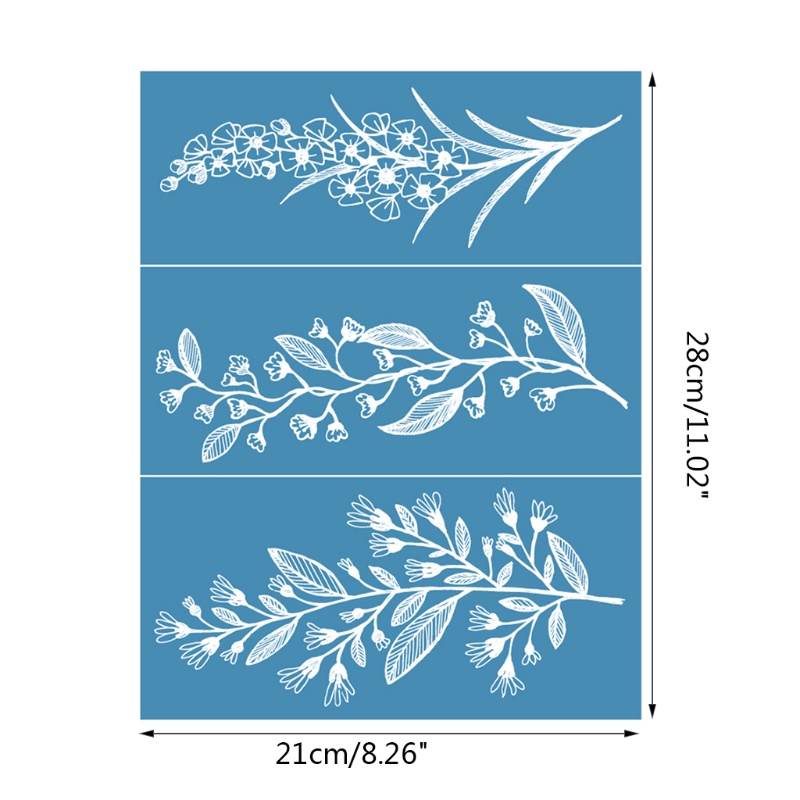GOO Leaf Flower Self-Adhesive Silk Screen Printing Stencil Reusable Sign Stencils for Painting on Wood DIY Decoration