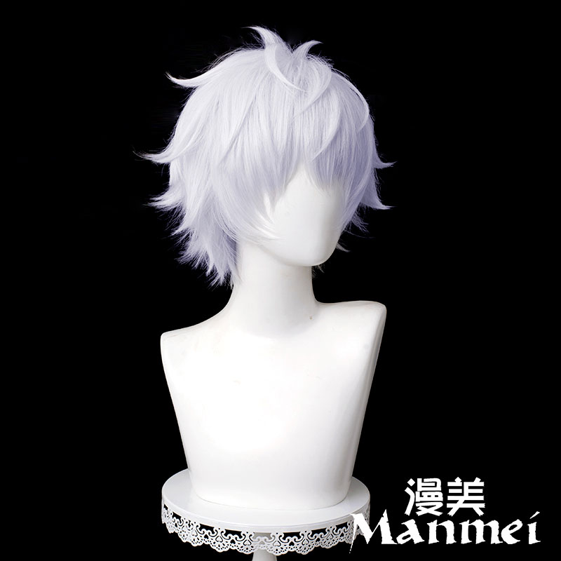 Anime Gojo Satoru Cosplay Jujutsu Kaisen Cosplay 32cm Christmas Silver Purple Wig Cosplay Anime Wigs Heat Resistant Synthetic Wigs