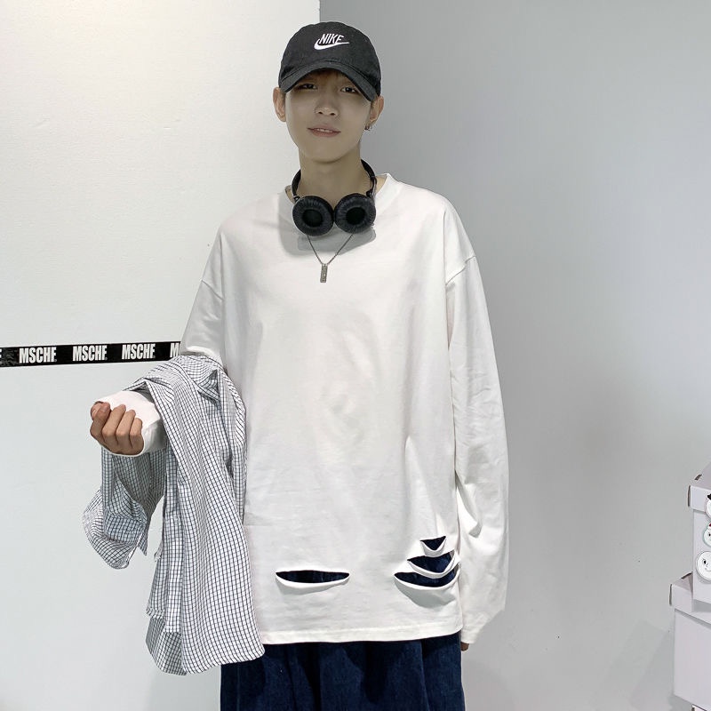 Áo Thun Nam Dài Tay Cổ Tròn Thời Trang Hàn (M-5Xl) | BigBuy360 - bigbuy360.vn