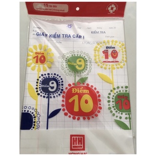 Giấy kiểm tra cấp 1 điểm 10 hồng hà