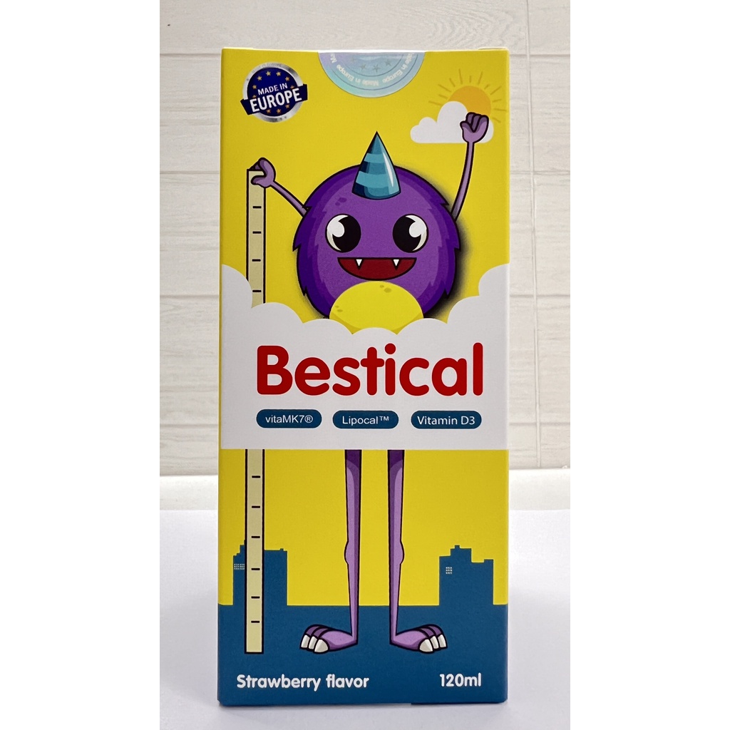 Siro Bestical bổ sung calci vitamin d3.vitamin k2 giúp bé phát triển chiều cao,xương răng chắc khỏe.chai 120ml