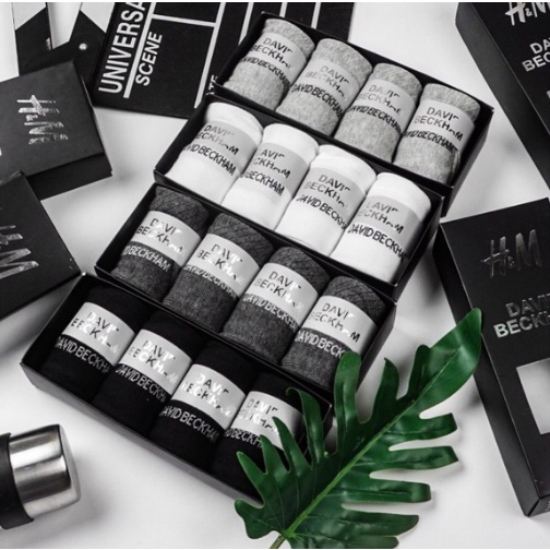 HỘP 4 đôi Tất nam cổ ngắn cao cấp kháng khuẩn hàn quốc Vớ chống hôi chân khử mùi đi giầy TATNAM02