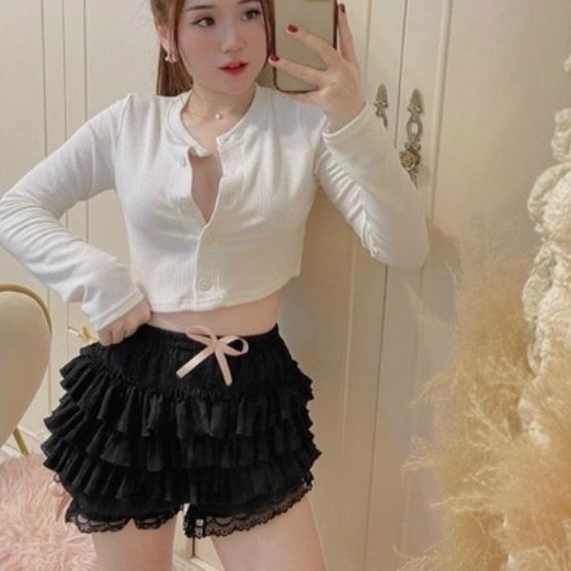 Quần Shorts Ren bèo 3 tầng QC cao cấp siêu Xinh