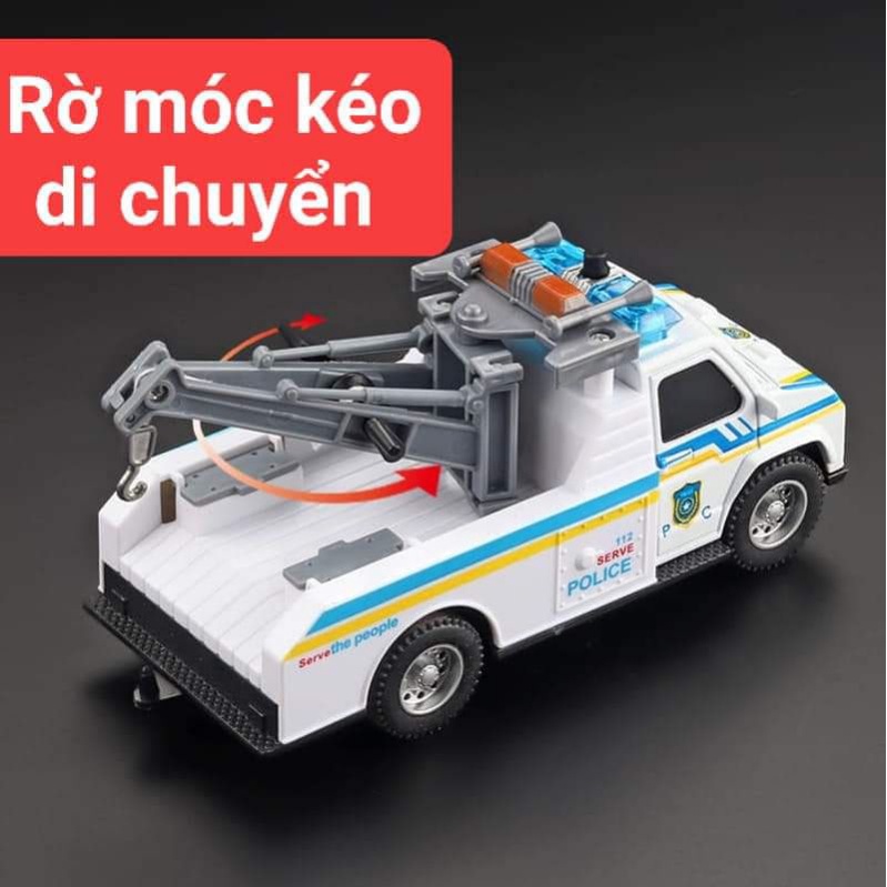 Xe cứu hộ cảnh sát kim loai tỉ lệ 1:32 âm thanh đèn