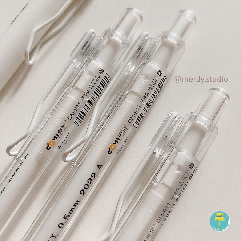 Bút bấm DOMI mực đen ngòi 0.5mm phiên bản basic