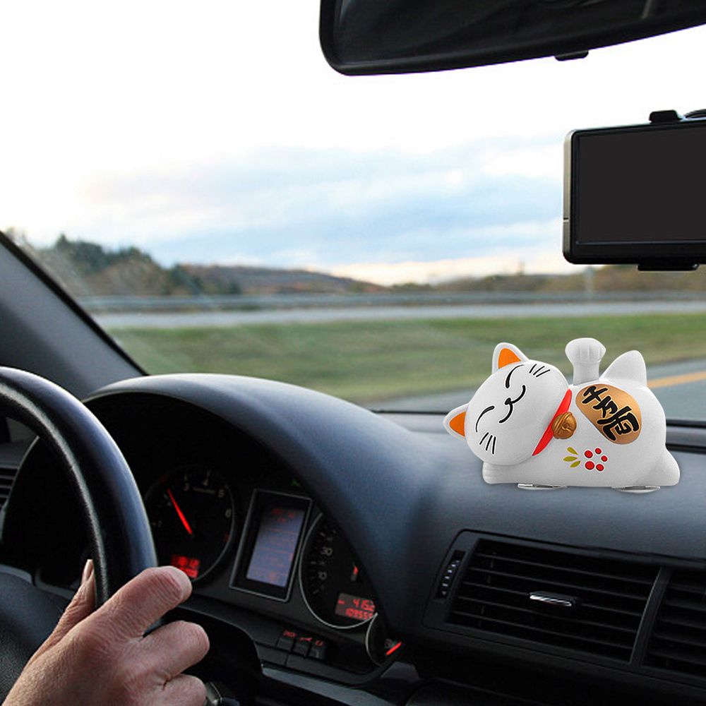 Đồ trang trí chú mèo lười hoạt hình sử dụng năng lượng mặt trời trang trí xe hơi