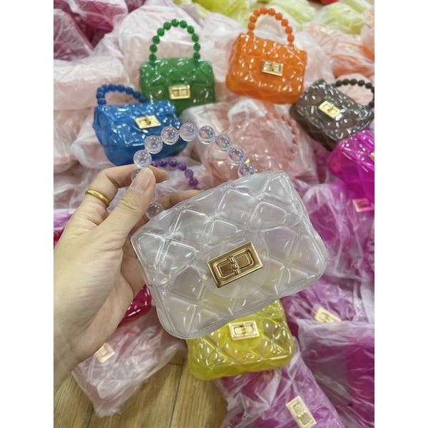 Túi đeo chéo nhựa màu thời trang