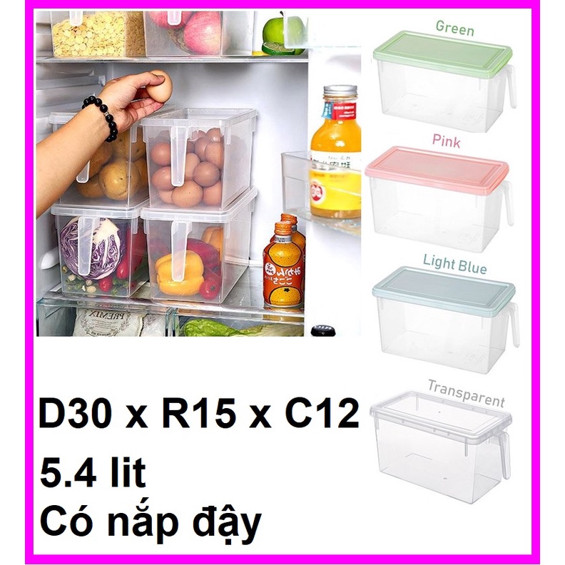 Hộp đựng thực phẩm tủ lạnh có tay cầm và nắp đậy Nhựa dày dặn bền chắc Chuẩn hàng nội địa