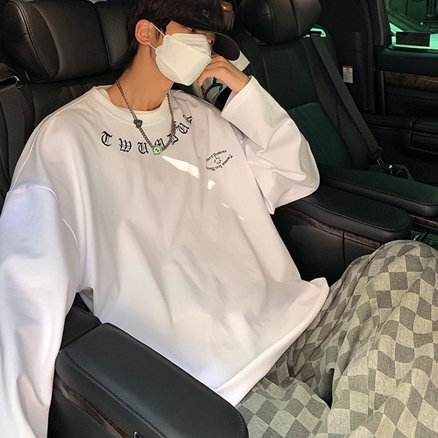 Áo Thun Nam Dài Tay Cổ Tròn Thời Trang Hàn