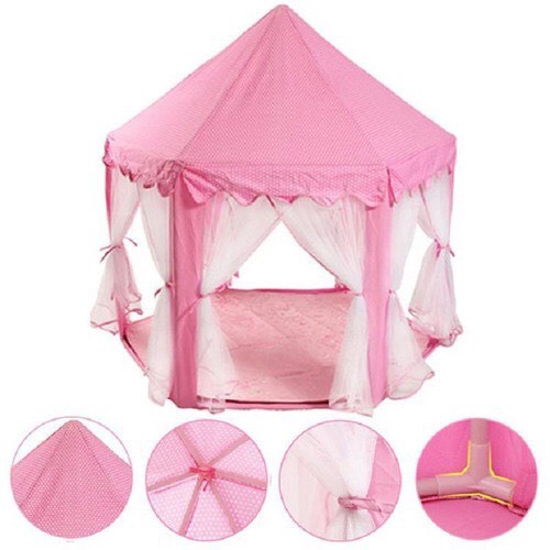 Lều ngủ công chúa màu hồng thật dễ thương cho bé