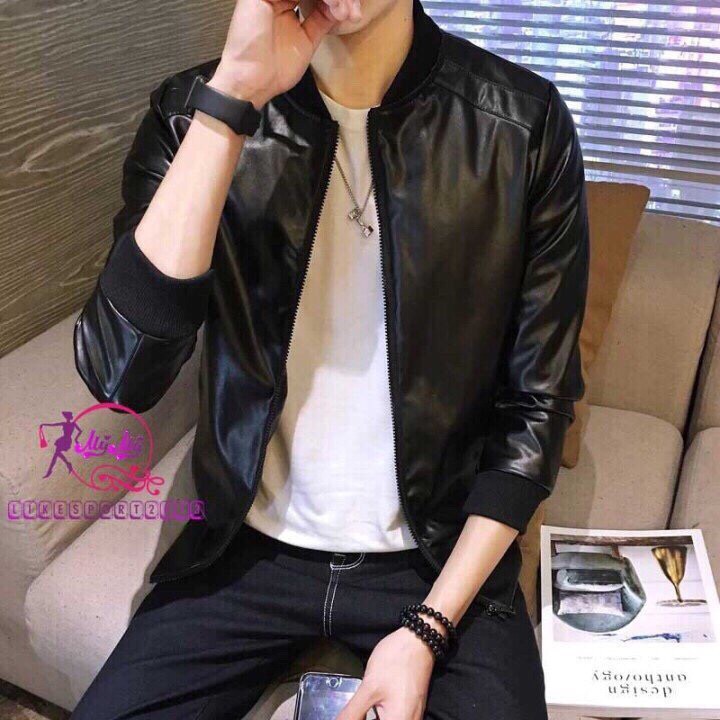 ÁO KHOÁC DA XỊN TRƠN KHÓA KÉO ĐỒNG NAM NỮ CAO CẤP VALENTINA