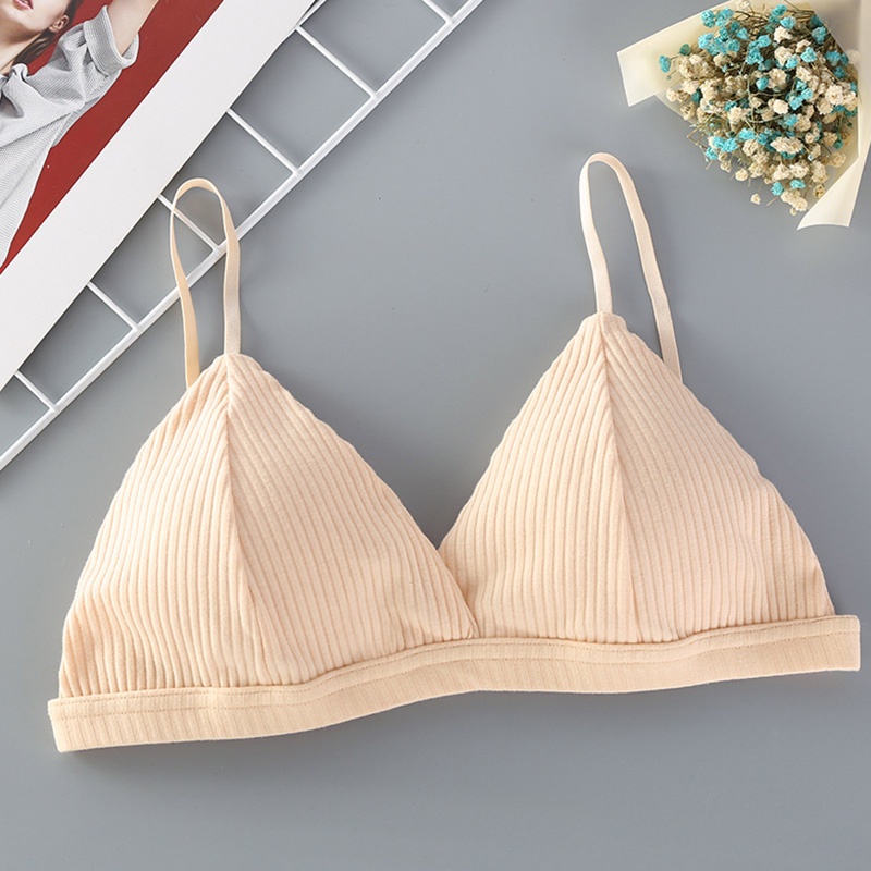 Áo Ngực Tam Giác Cúp Ngực Nhỏ Không Gọng Thép Một Hàng Nút Kiểu Pháp JP5