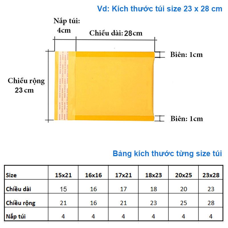 Combo 50 Túi Giấy Bóng Khí Đóng Gói Hàng Hóa Túi Giấy Kraft Đóng Gói Đựng Trang Sức Phụ Kiện Đa Năng BB8002