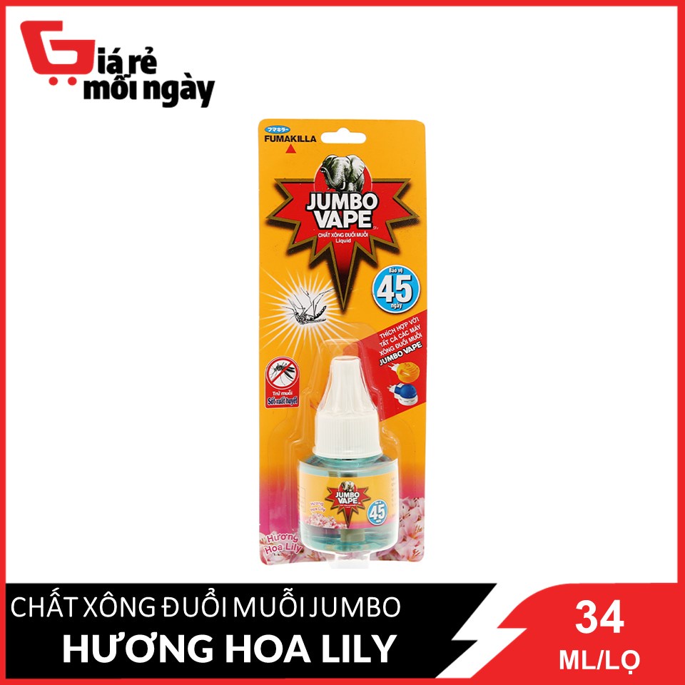 Chất Xông Đuổi Muỗi JUMBO Jumbo Vape D1 Hương Hoa Lily 34ml