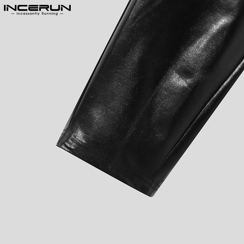 Quần Da Dài Dáng Ôm Màu Đen Phong Cách Đường Phố Cá Tính Cho Nam