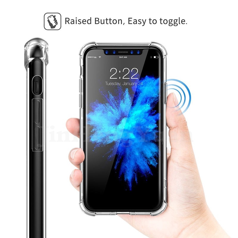 Ốp lưng TPU mềm trong suốt chống sốc cho iPhone 6 6s 7 8 Plus X XR Xs Max 11 12 Pro Max Mini