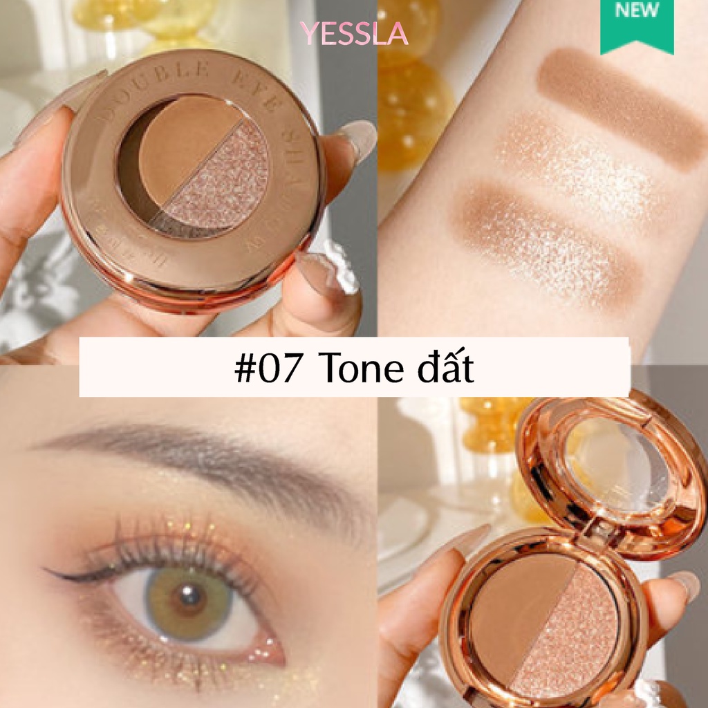 [Chính hãng] Bảng phấn mắt đôi 1 màu lì và 1 màu nhũ lấp lánh | BigBuy360 - bigbuy360.vn