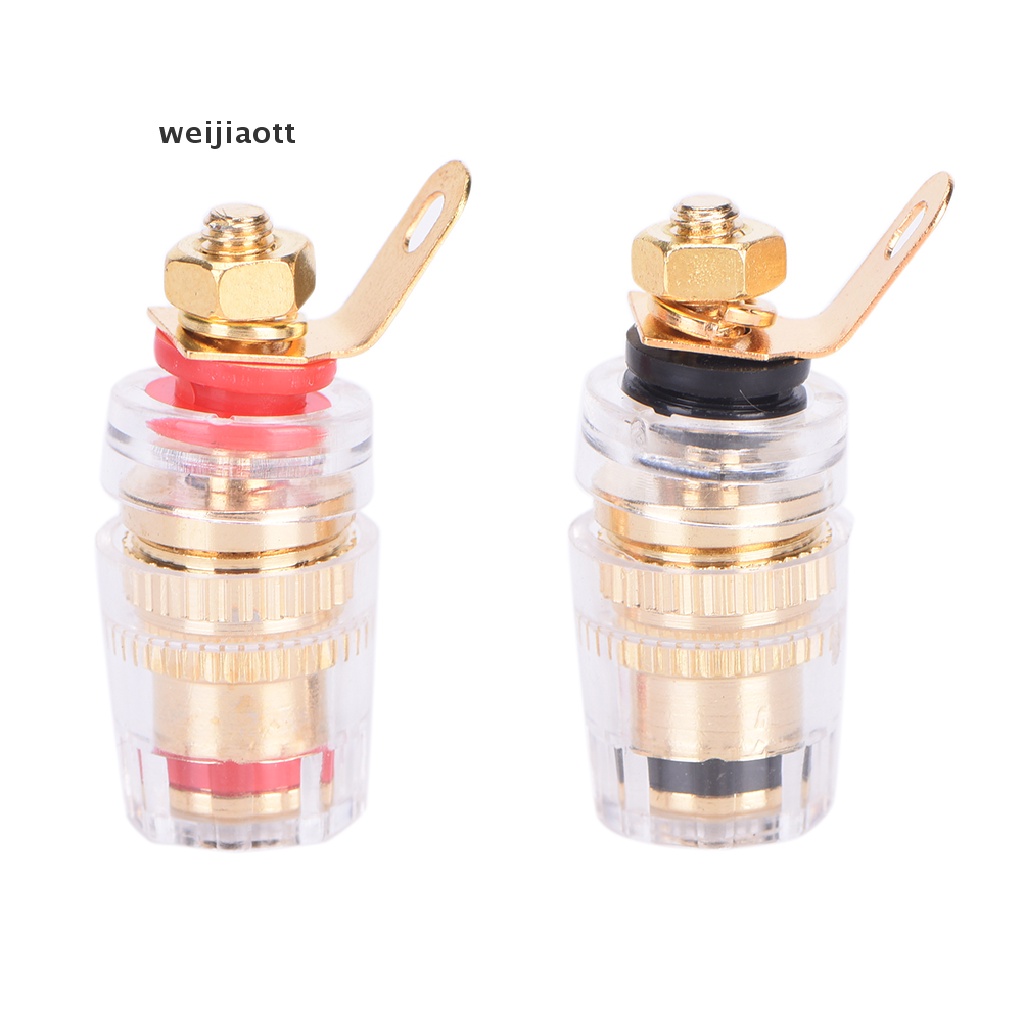 weijiaott 2X Amplifier Speaker Crystal Terminal Binding Post Connector For 4mm Banana Plug Hot sale WT