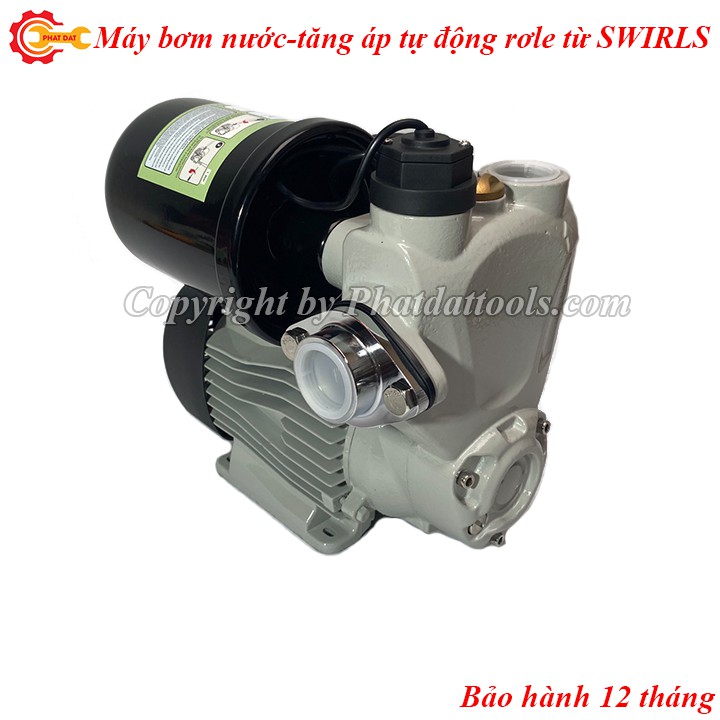 Máy bơm tăng áp rơ le từ SWIRLS-Động cơ lõi đồng 100%-Công suất tùy chọn-Chạy cực êm-Bảo hành 12 tháng