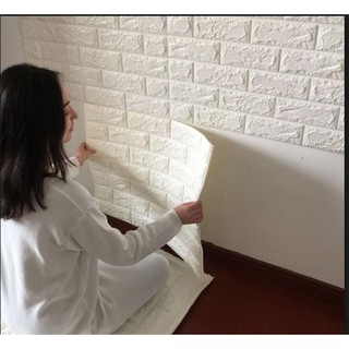 10 tấm Xốp dán tường 3D giả gạch Chịu lực không thấm nước 70x77cm loại đẹp