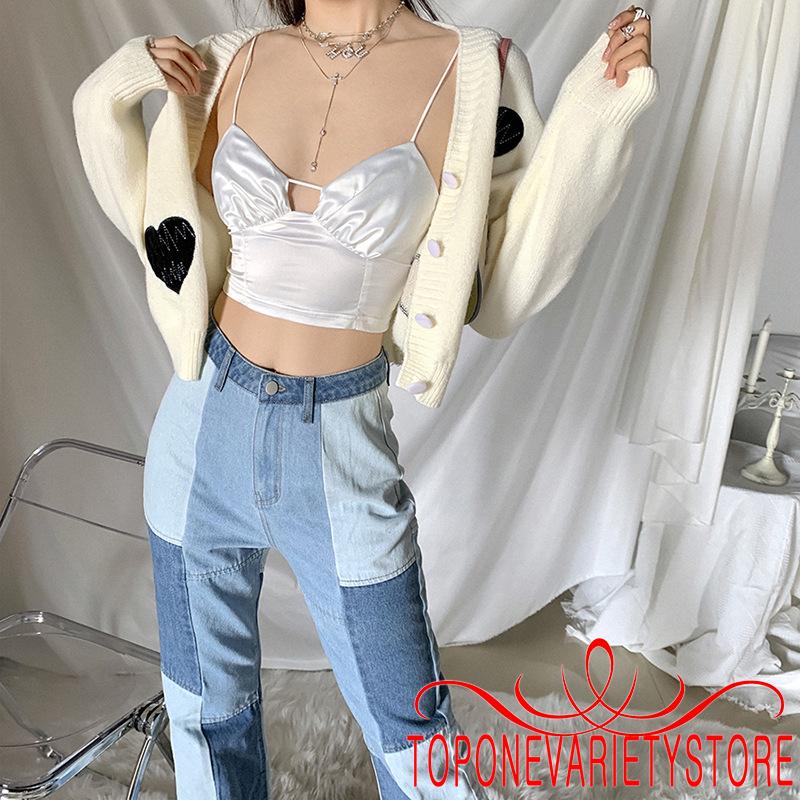 [Mã FAMAYWA giảm 10K đơn 50K] Áo Croptop Hai Dây Cổ Chữ V Khoét Sâu Gợi Cảm Cho Nữ | BigBuy360 - bigbuy360.vn