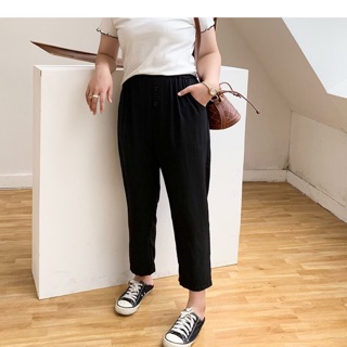 Quần tây baggy big size màu đen lưng đính 3 nút size 65-95kg