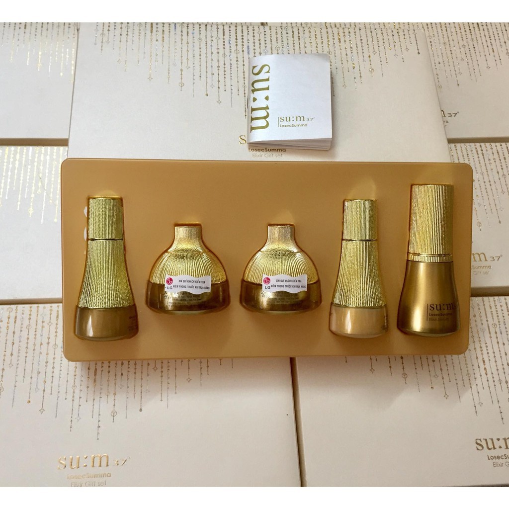 Xả hàng bộ mini dưỡng tái sinh da Su:m37 LosecSumma Elixir Gift Set (5 sản phẩm) 69ml/ Mỹ phẩm Ohui công ty chính hãng