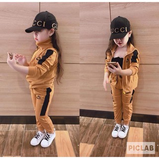 Bộ thể thao chất Cotton len cho bé gái