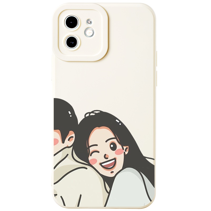 Ốp lưng JURSUE hoạt hình cặp đôi dễ thương đẹp cho iPhone 13 12 11 Pro Max SE 2020 X XR XS 8 7 ip 6S 6 Plus Y2073