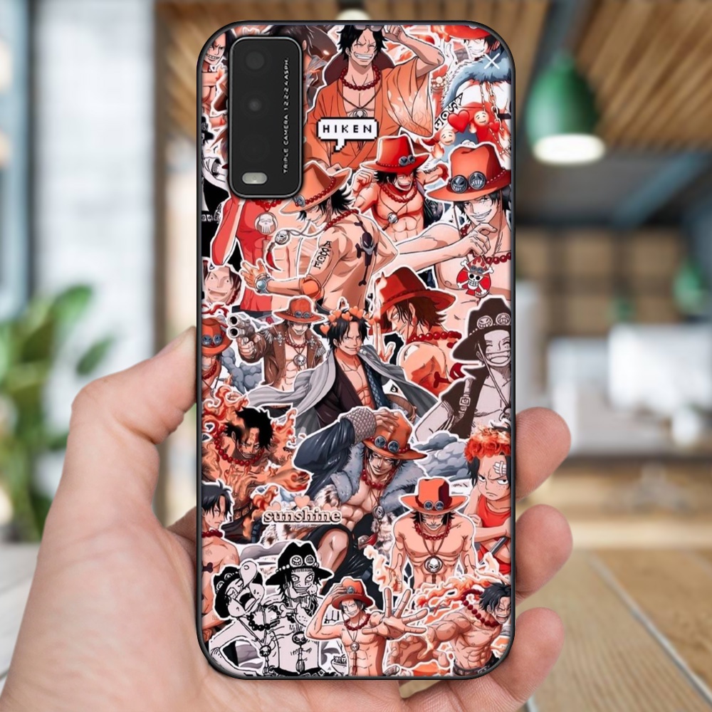 Ốp lưng Vivo Y20, Y20s, Y12s viền đen in hình Ace One Piece