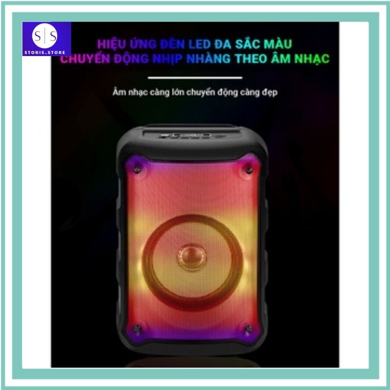Loa bluetooth karaoke S39 tặng kèm micro karaoke hiệu ứng đèn sắc màu loa nhạc sống động đã lắm nha