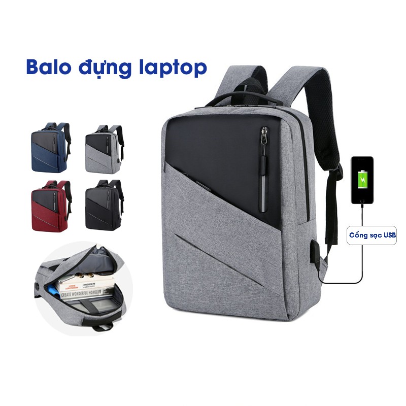 Balo Laptop Nam Nữ ❤️RẺ VÔ ĐỊCH❤️ chất vải Canvas Hàn Quốc chống nước Chống trộm Chống gù có cổng sạc USB