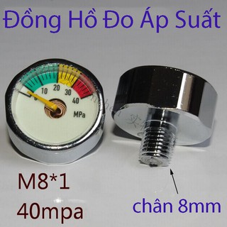 đồng hồ đo áp suất- đồng hồ 40Mpa chân 8mm