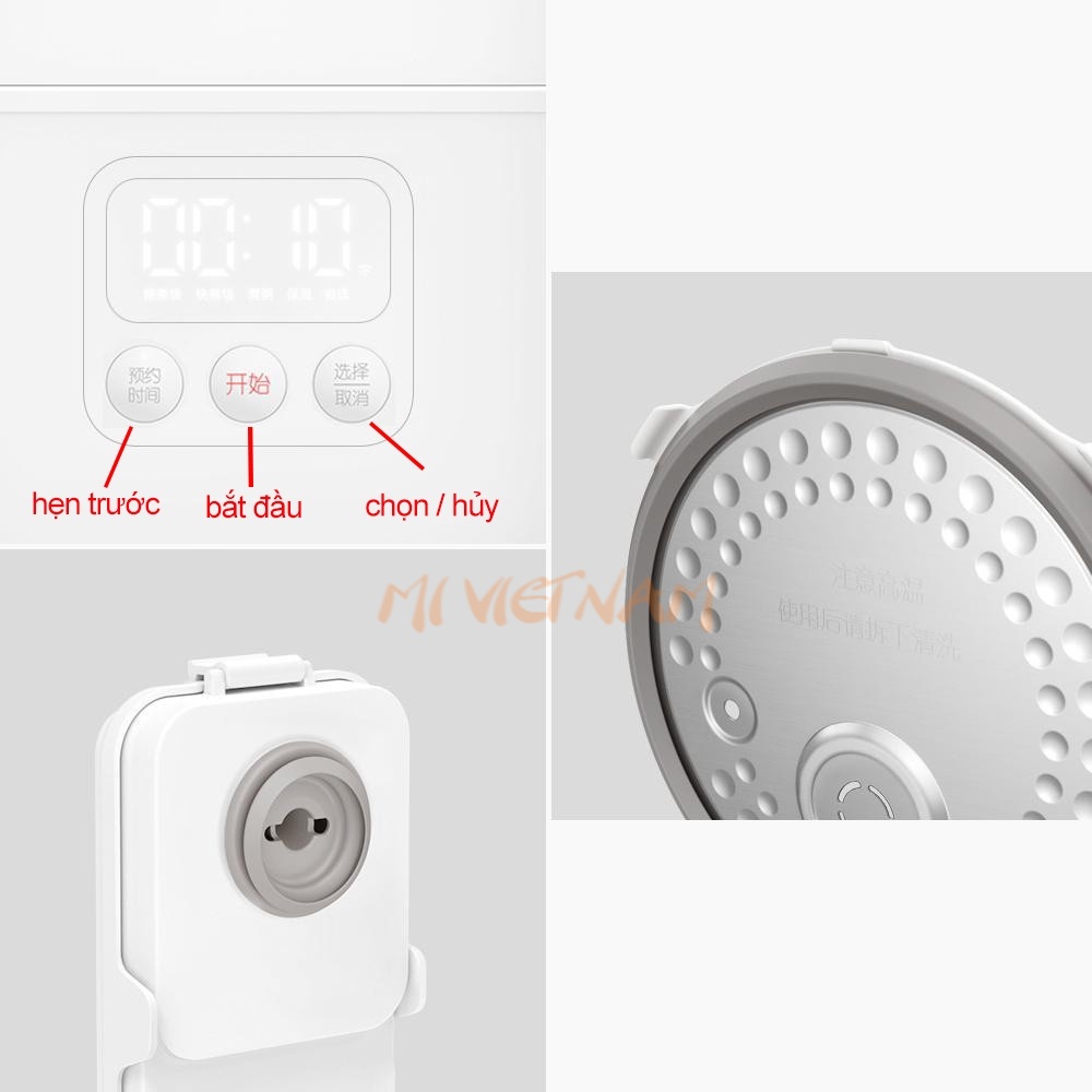 Nồi Cơm Điện Xiaomi Thông Minh Cao Tần 1.6L 2-8 bát cơm Sơn chống dính Daikin PFA minh với App Mi Home