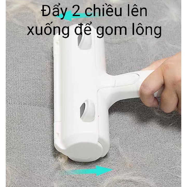 Cây lăn tĩnh điện lăn lông chó mèo, lăn tóc, bụi vải vệ sinh giường, quần áo và găng tay chải lông chó mèo