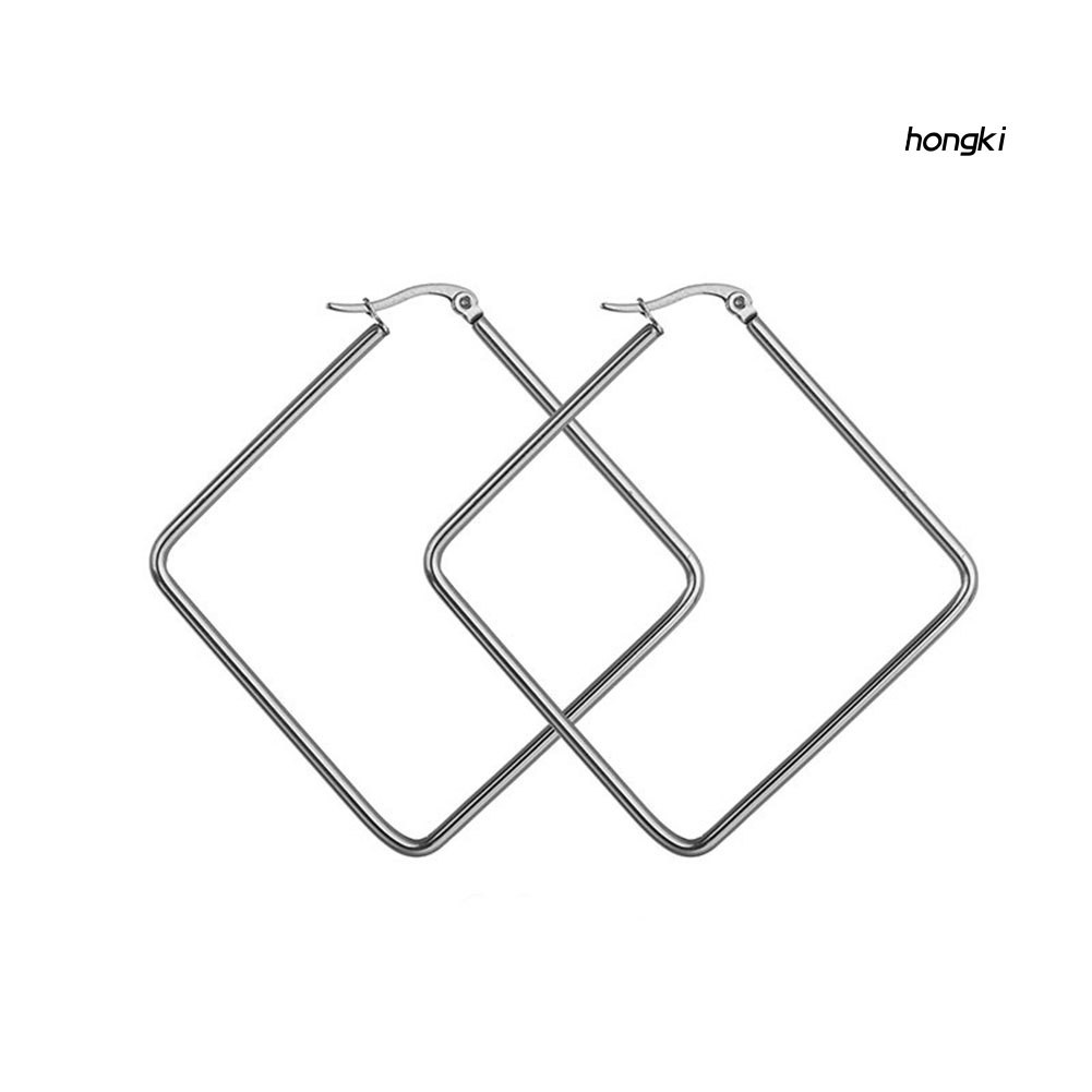 Đôi khuyên tai hình vuông lớn hợp thời trang cho nữ