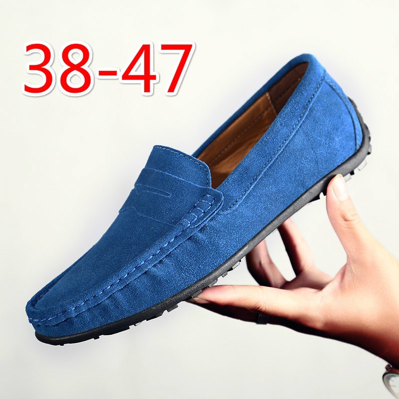 Giày Lười Màu Xanh Dương size Lớn 45 46 47 Thời Trang Cho Nam Giày Thể Thao Thiết Kế Đơn Giản Thời Trang Trẻ Trung