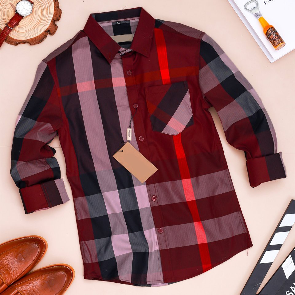 Áo Sơ Mi Tay Dài Nam Chất Liệu Cotton Spandex cổ bẻ kẻ sọc caro form rộng big size thấm hút mồ hôi tốt - T1954 | BigBuy360 - bigbuy360.vn