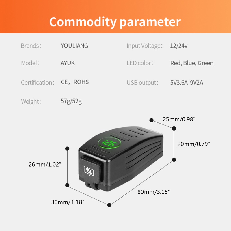 Bộ Sạc PD QC3.0 GPS Chống Nước Gắn Tay Lái Xe Máy