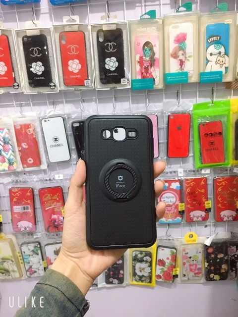 Ốp lưng dẻo đen kèm  iring sam sung J7,j7 2015