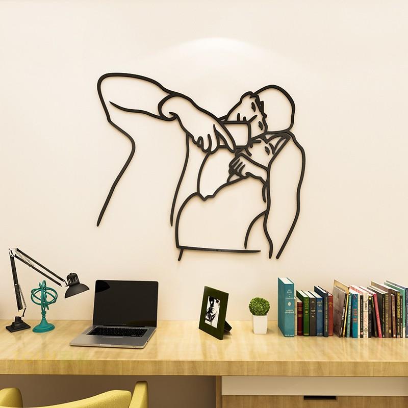 Tranh dán tường mica 3d decor khổ lớn tranh cặp đôi couple trang trí phòng khách, phòng ngủ, cưới Nhiều Size - EPeBen