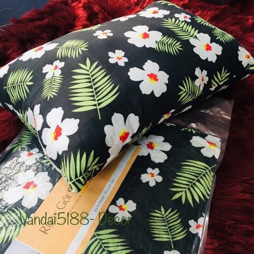 Ruột gối nằm, ruột gối đầu họa tiết hoa lá vải poly cotton kích thước 45cmx65cm  - Xưởng may giá sỉ