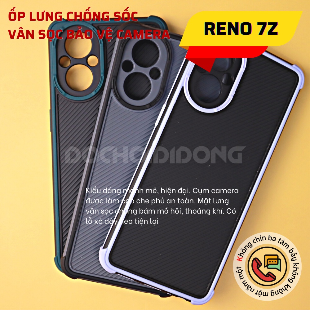 Ốp lưng Oppo Reno 7z vân sọc bảo vệ camera