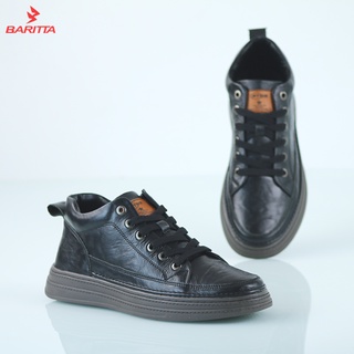Giày sneaker nam baritta da bò nguyên tấm đế cao su đúc tăng chiều cao 3.5 cm bombusđen