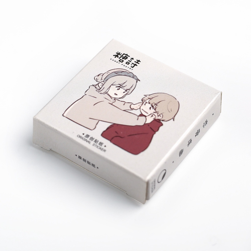 Hộp 45 Miếng Dán Hình Hoạt Hình Trang Trí Sổ Tay