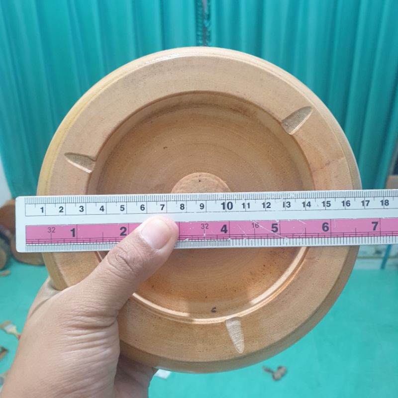 Gạt Tàn Thuốc Lá Hình Tròn Bằng Gỗ Trơn Dày 17cm 4cm