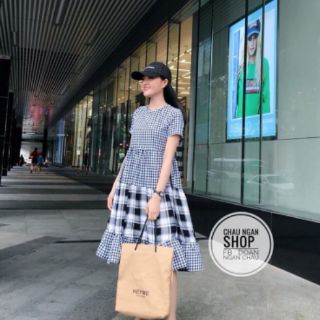 Đầm suông phối caro cực xinh