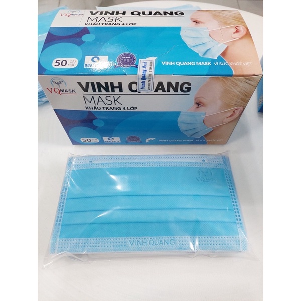 Khẩu trang 4l xanh VINH QUANG Mask