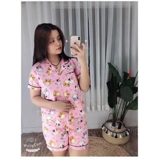 Bộ pijama kate thái bigsize 75kg - tay ngắn quần ngắn